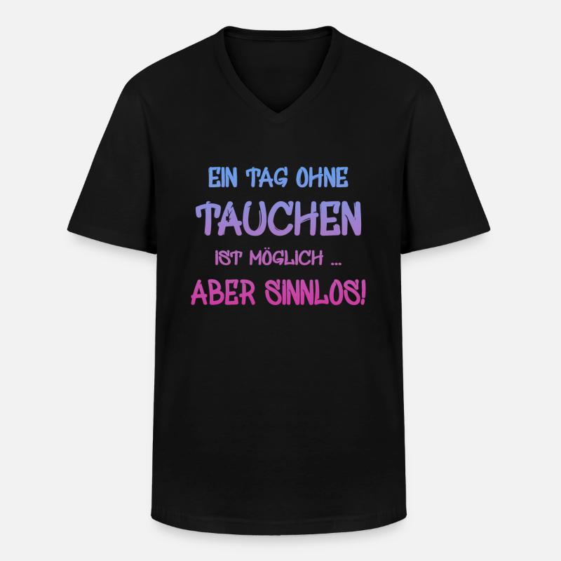 Tauchen - Männer-T-Shirt mit V-Ausschnitt - Schwarz
