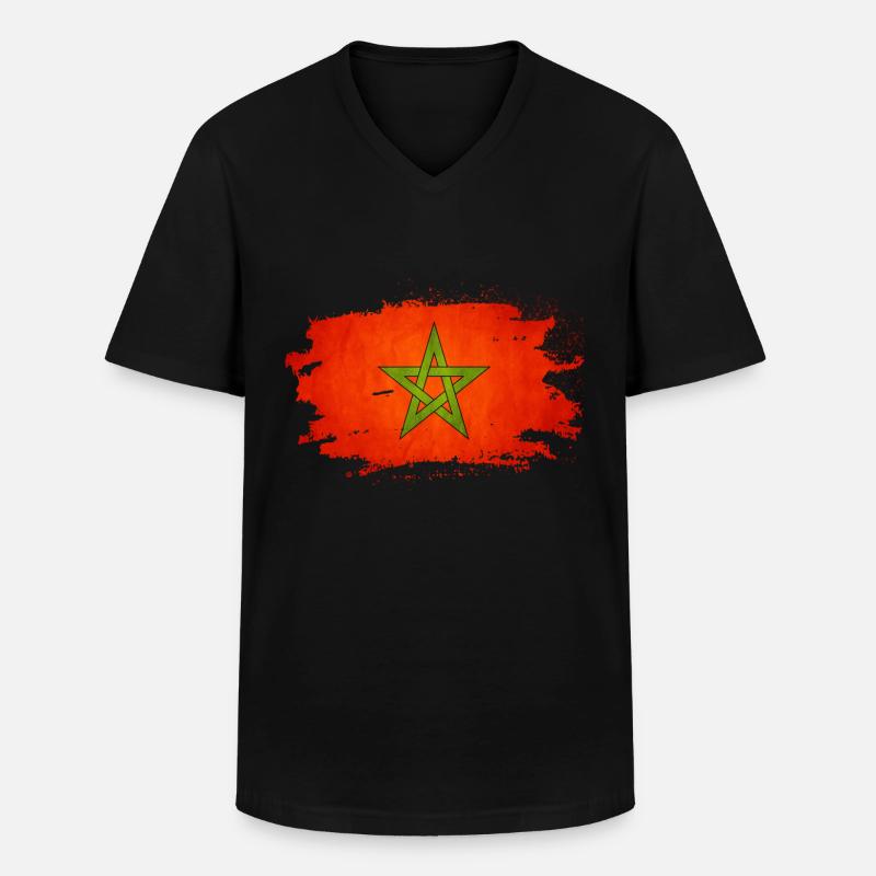 Marokko - Männer-T-Shirt mit V-Ausschnitt - Schwarz