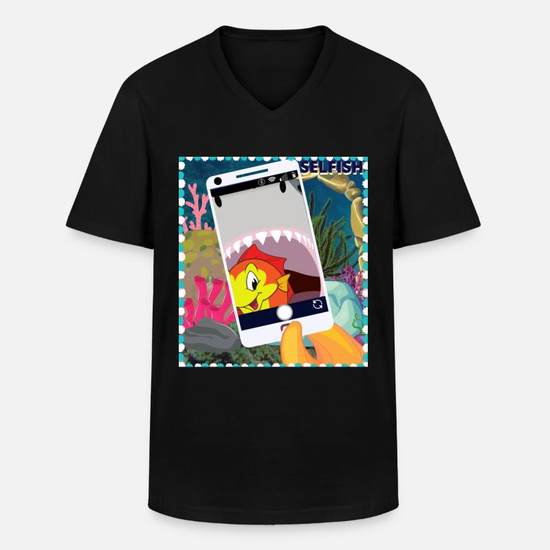 egoistisch - Männer-T-Shirt mit V-Ausschnitt - Schwarz