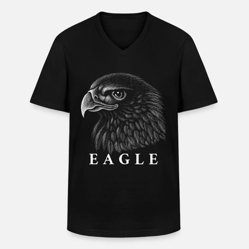 eagle - Männer-T-Shirt mit V-Ausschnitt - Schwarz
