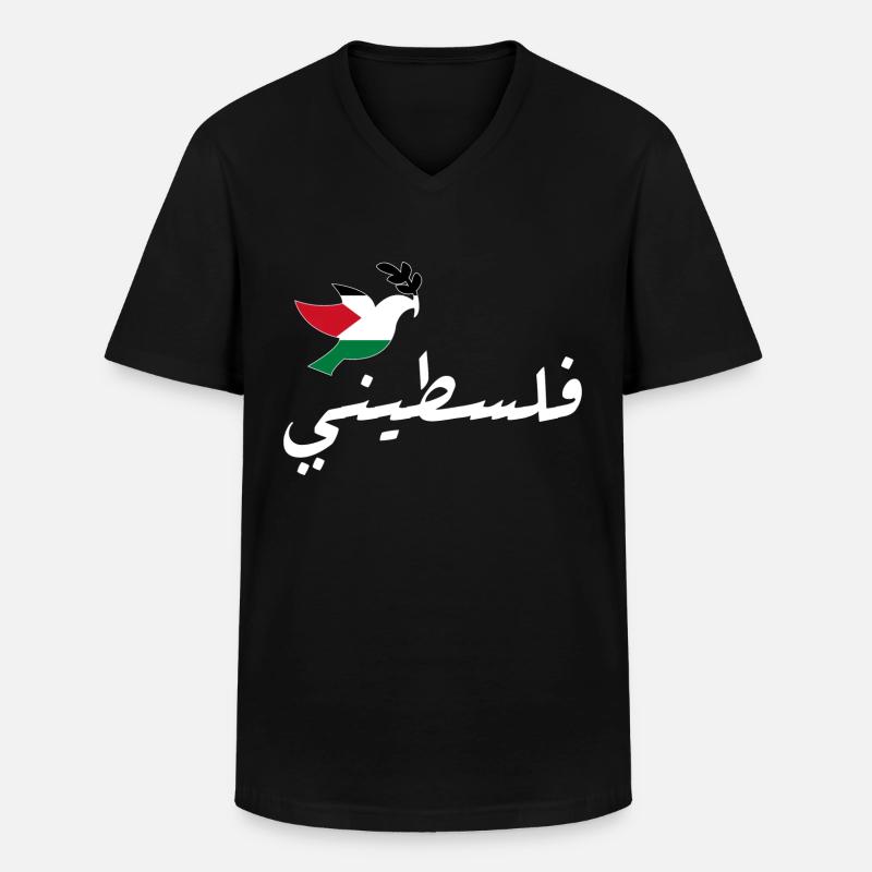 Palästina - Männer-T-Shirt mit V-Ausschnitt - Schwarz