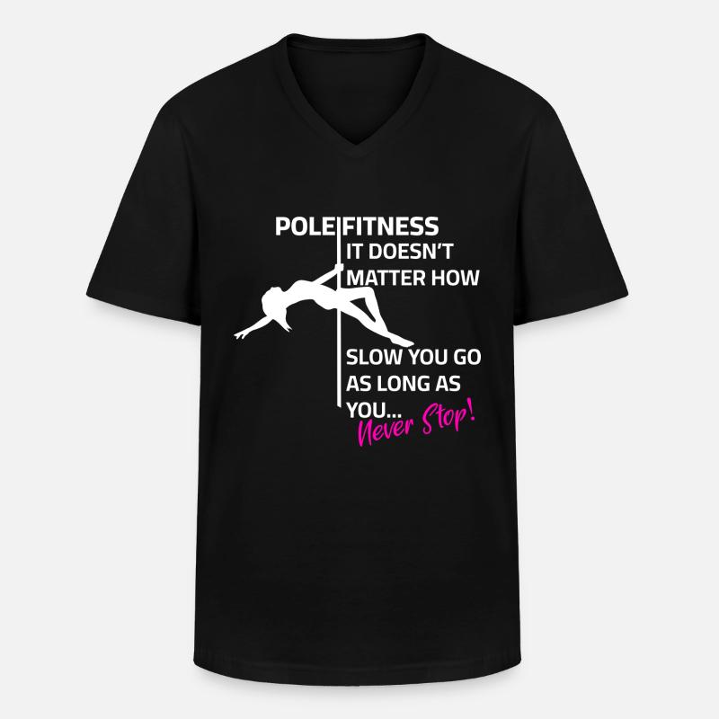 Pole dance Silhouette Spruch - Männer-T-Shirt mit V-Ausschnitt - Schwarz