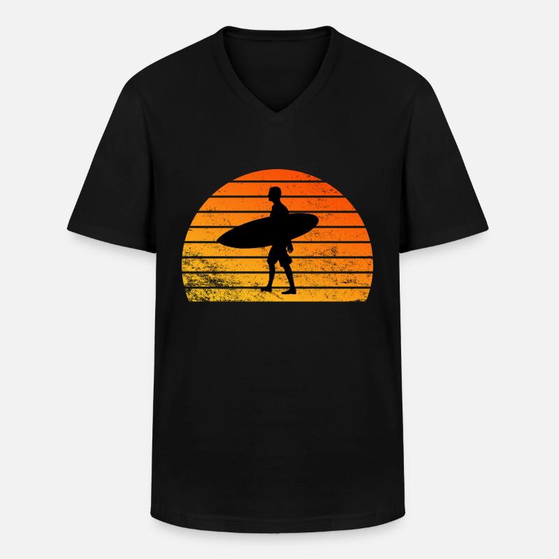 Surfing - Männer-T-Shirt mit V-Ausschnitt - Schwarz
