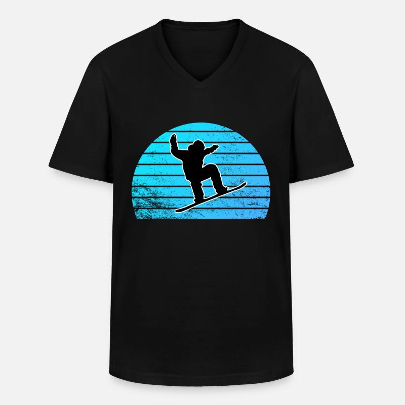 Snowboard - Männer-T-Shirt mit V-Ausschnitt - Schwarz