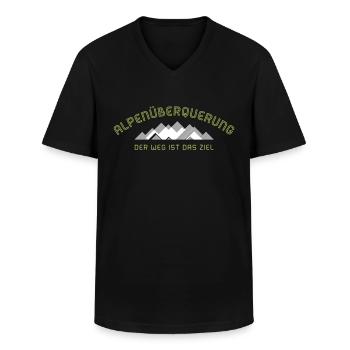 Alpenüberquerung 2C - Männer-T-Shirt mit V-Ausschnitt - Schwarz - Vorne - AI Model Male 178 dark (178cm)