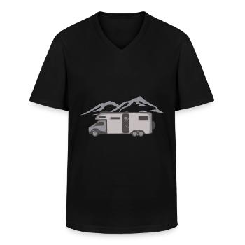Camping Kastenwagen Camper - Männer-T-Shirt mit V-Ausschnitt - Schwarz - Vorne - AI Model Male 178 dark (178cm)