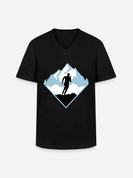 Trail running, runners, run - Men's V-Neck T-Shirt - black