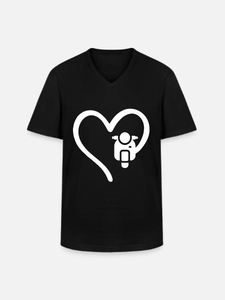 Scooter Heart Scooter - Men's V-Neck T-Shirt - black