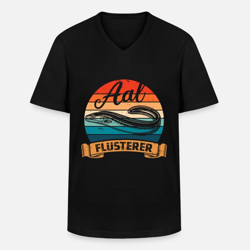 Aal Flüsterer - Fisch - Angler Geschenk - Männer-T-Shirt mit V-Ausschnitt - Schwarz