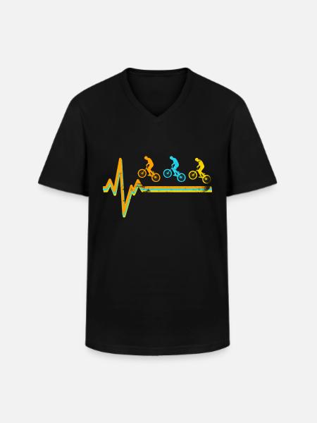 BMX - ECG - Men's V-Neck T-Shirt - black