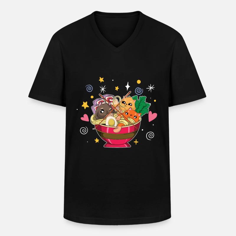 Ramen - Männer-T-Shirt mit V-Ausschnitt - Schwarz