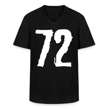 72 Zahl Trikot - Männer-T-Shirt mit V-Ausschnitt - Schwarz - Vorne - AI Model Male 178 dark (178cm)