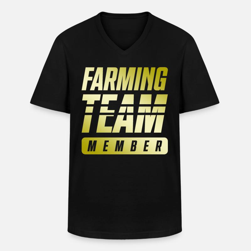 Farming Team - Männer-T-Shirt mit V-Ausschnitt - Schwarz