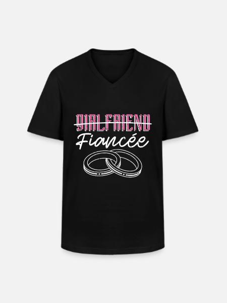 girlfriend, partner, fiancée, gift, engagement - Men's V-Neck T-Shirt - black