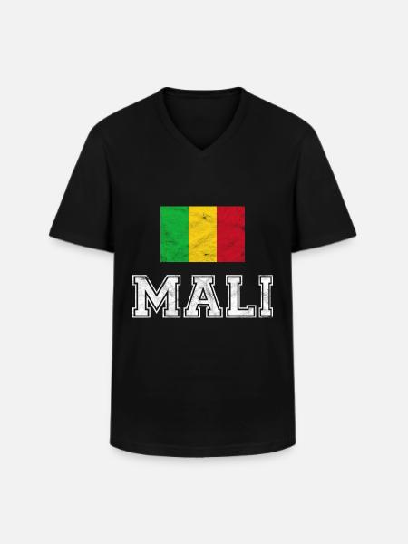Mali flag Bamako Africa gift - Men's V-Neck T-Shirt - black