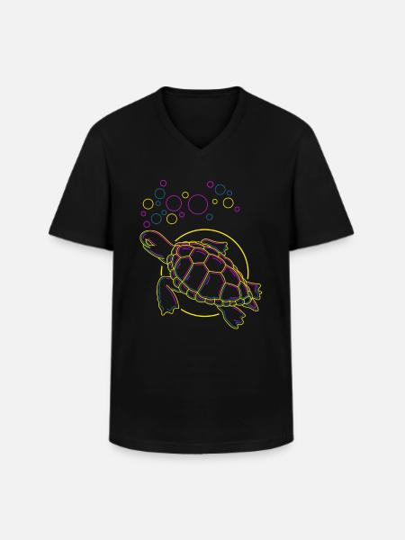 Tortue - T-shirt col V Homme - noir