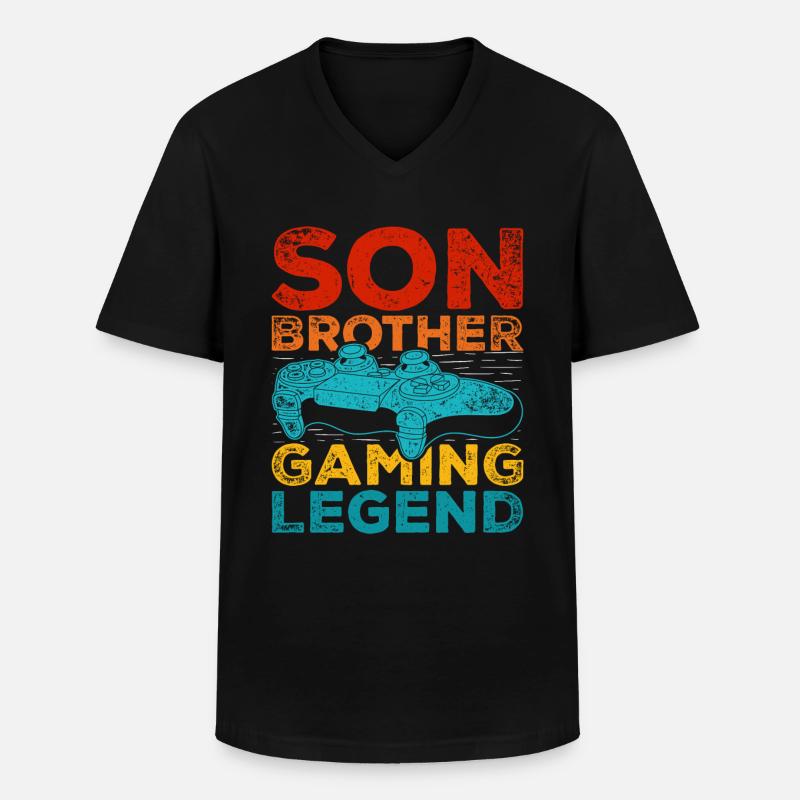 Gaming - Männer-T-Shirt mit V-Ausschnitt - Schwarz
