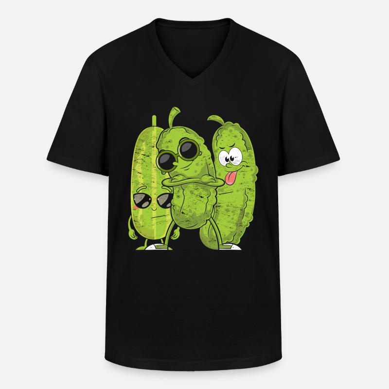 Coole Sonnenbrille Gemüse Geschenkidee Gurke - Männer-T-Shirt mit V-Ausschnitt - Schwarz