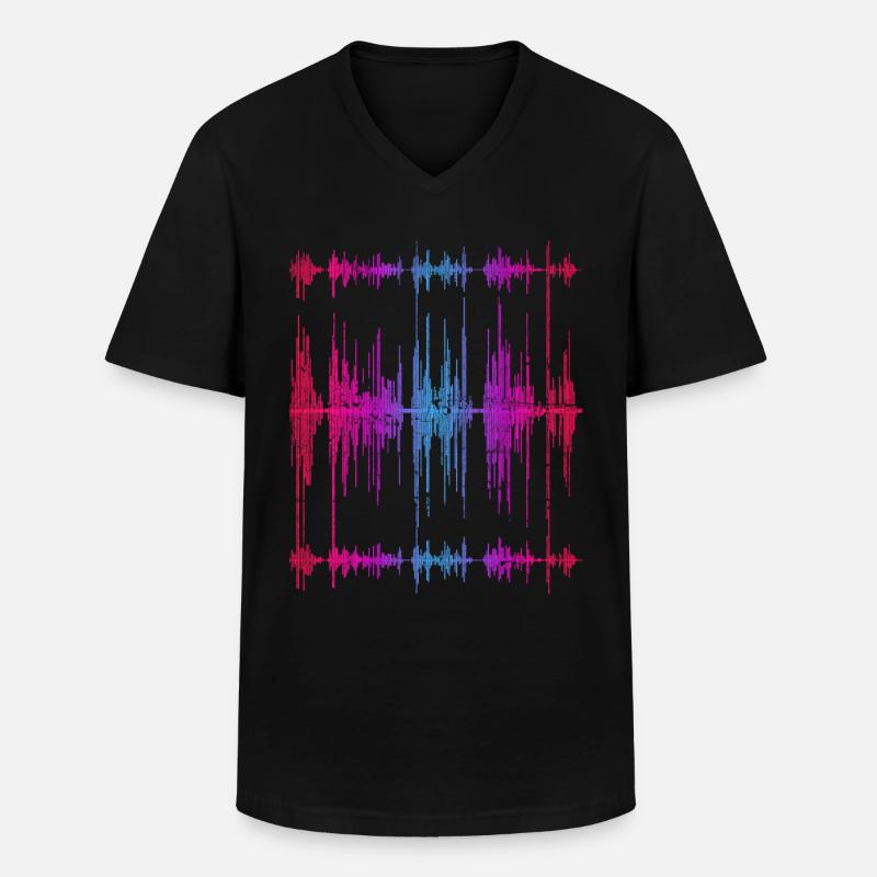 Soundwave - Männer-T-Shirt mit V-Ausschnitt - Schwarz