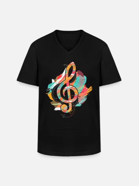 Clé - T-shirt col V Homme - noir