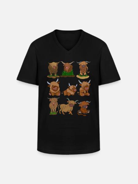 Scottish Highland Cattle - Men's V-Neck T-Shirt - black