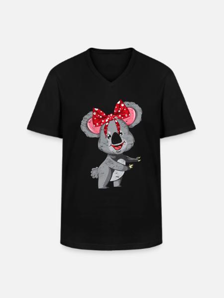 Koala - Männer-T-Shirt mit V-Ausschnitt - Schwarz