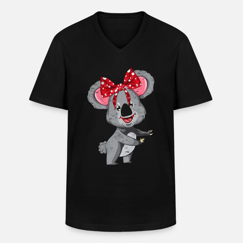 Koala - Männer-T-Shirt mit V-Ausschnitt - Schwarz