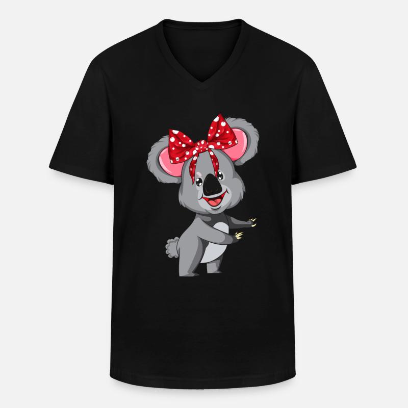 Koala - Männer-T-Shirt mit V-Ausschnitt - Schwarz