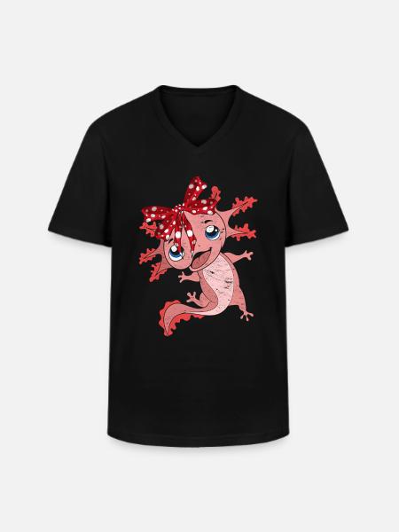 Axolotl - Men's V-Neck T-Shirt - black