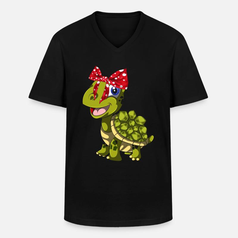 Schildkröte - Männer-T-Shirt mit V-Ausschnitt - Schwarz