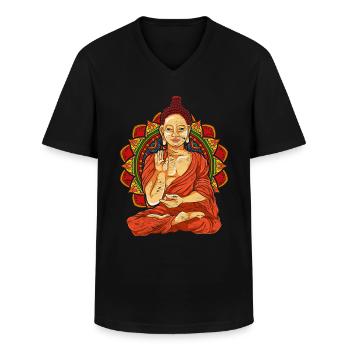 Mandala Buddhist Geschenk Buddhismus Buddha - Männer-T-Shirt mit V-Ausschnitt - Schwarz - Vorne - AI Model Male 178 dark (178cm)