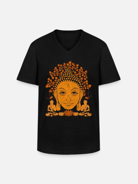 Buddha - Männer-T-Shirt mit V-Ausschnitt - Schwarz