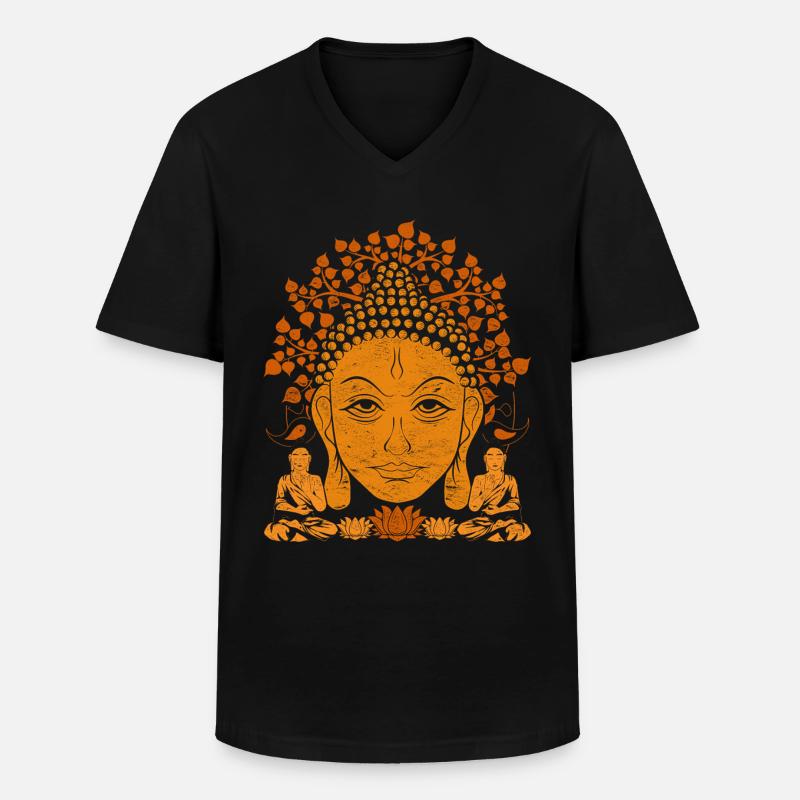 Buddha - Männer-T-Shirt mit V-Ausschnitt - Schwarz