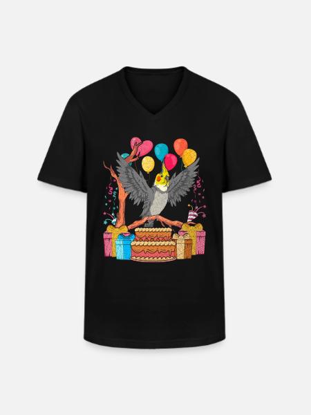 Bird Birthday Gift Cockatiel - Men's V-Neck T-Shirt - black