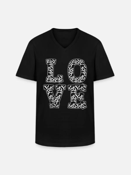 Cow spots Love cow - Men's V-Neck T-Shirt - black