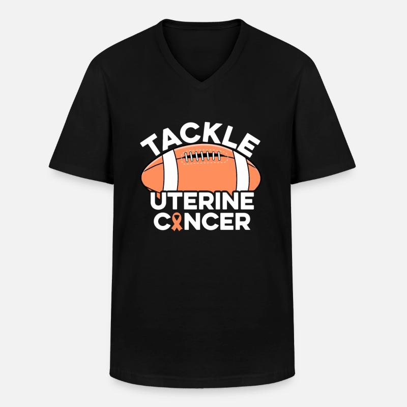Bekämpfen Sie Gebärmutterkrebs Pfirsichband Gebärmutterkrebs - Männer-T-Shirt mit V-Ausschnitt - Schwarz