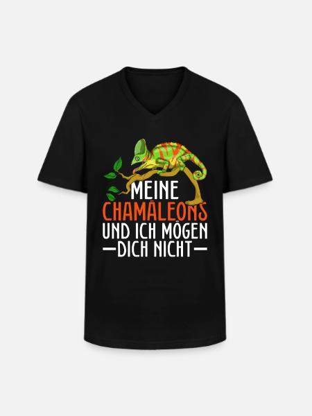 Chamäleon - Männer-T-Shirt mit V-Ausschnitt - Schwarz