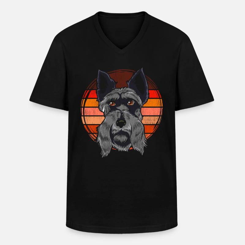 Retro Scottish Terrier - Männer-T-Shirt mit V-Ausschnitt - Schwarz