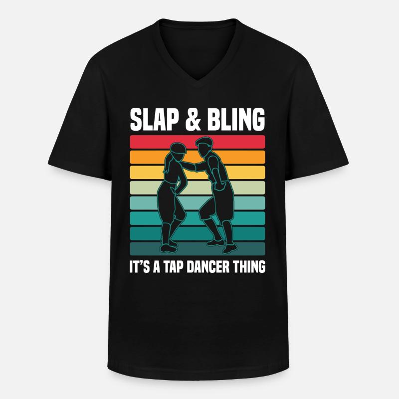 Stepptanz - Männer-T-Shirt mit V-Ausschnitt - Schwarz