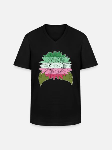 LGBTQ Abrossexual Sunflower Gift Abrossexual - Men's V-Neck T-Shirt - black