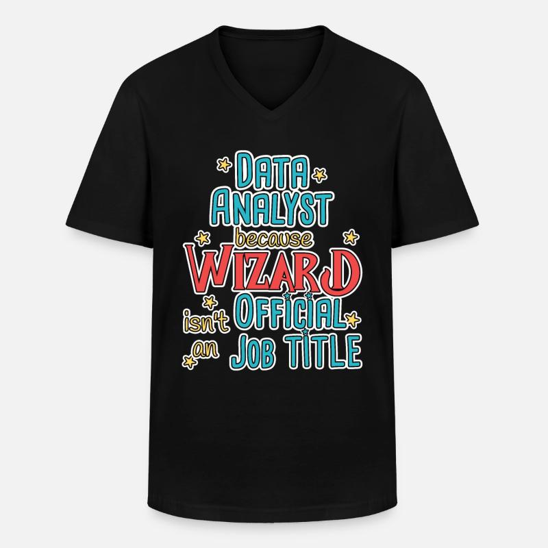 Data Analyst Wizard - Men's V-Neck T-Shirt - black