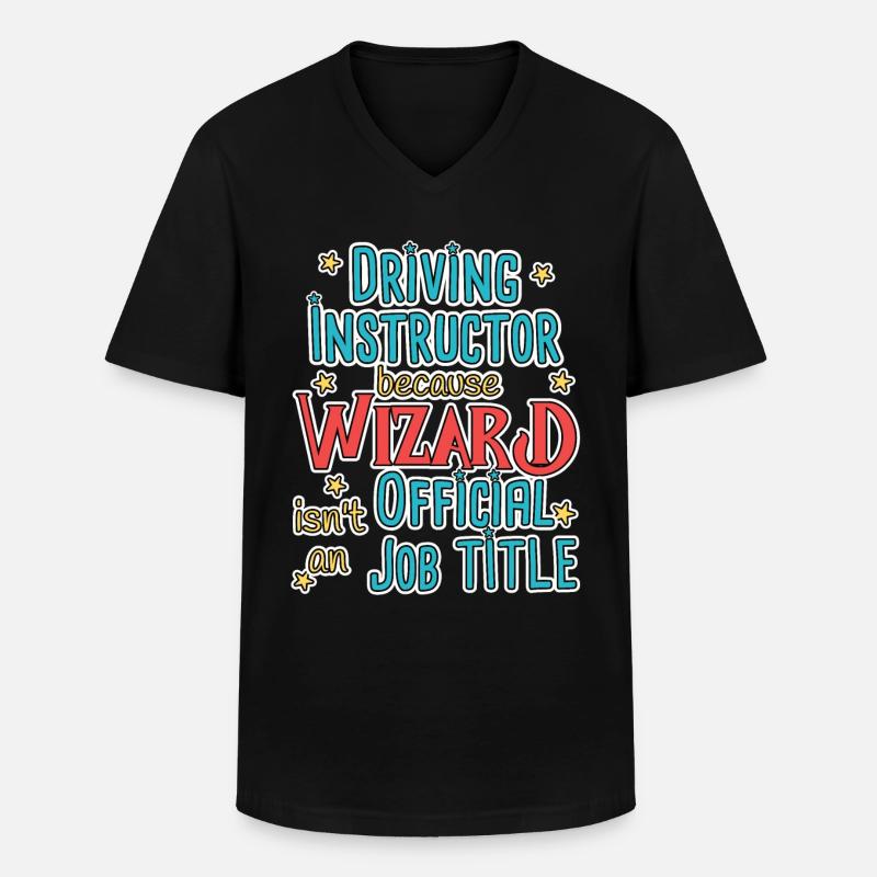 Driving Instructor Wizard Fahrschule - Männer-T-Shirt mit V-Ausschnitt - Schwarz