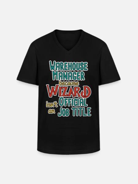 Warehouse Manager Wizard - Men's V-Neck T-Shirt - black