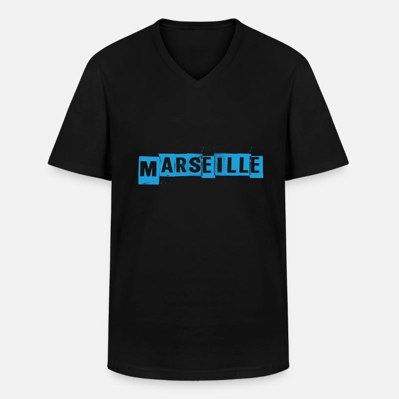 OM - Männer-T-Shirt mit V-Ausschnitt - Schwarz