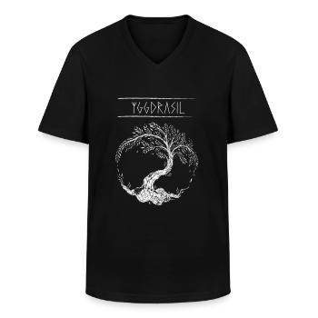 Yggdrasil Baum des Lebens Wikinger Walhalla Odin - Männer-T-Shirt mit V-Ausschnitt - Schwarz - Vorne - AI Model Male 178 dark (178cm)