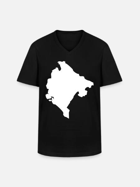 Montenegro map flag - Men's V-Neck T-Shirt - black