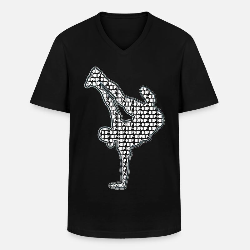 Breakdance - Männer-T-Shirt mit V-Ausschnitt - Schwarz