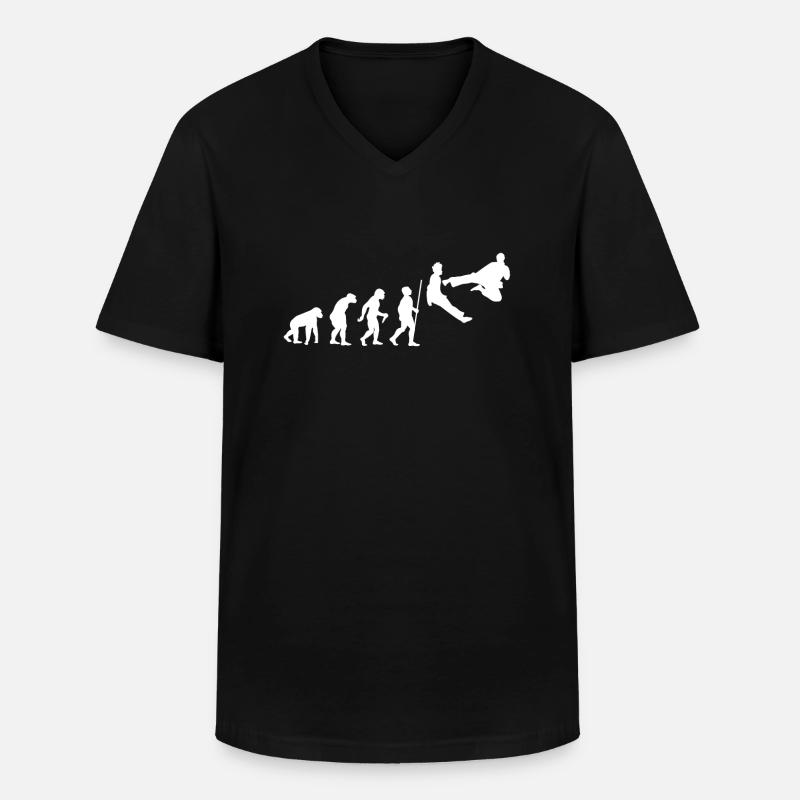 Evolution Graphic to Fly Kick - Men's V-Neck T-Shirt - black