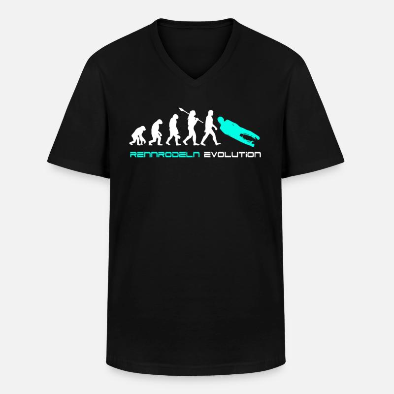 Luge Evolution - Men's V-Neck T-Shirt - black
