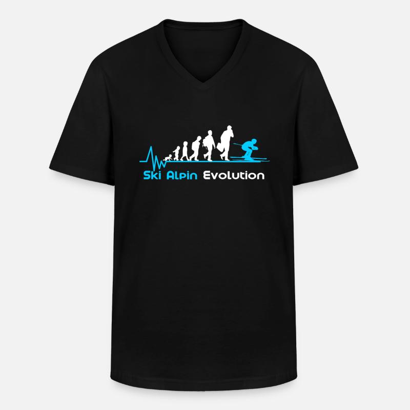 Alpine Skiing Evolution - Men's V-Neck T-Shirt - black